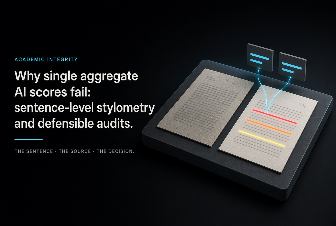 Why Single Aggregate AI Scores Fail: Sentence-Level Stylometry and Defensible Pre-Submission Audits
