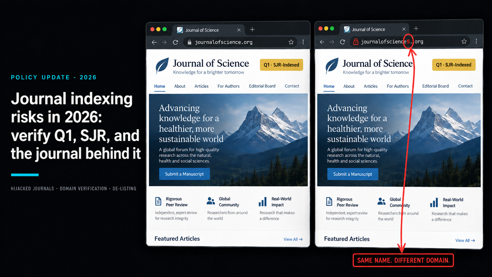 Journal Indexing Risks in 2026: Verify Q1, SJR, and the Journal Behind the Website